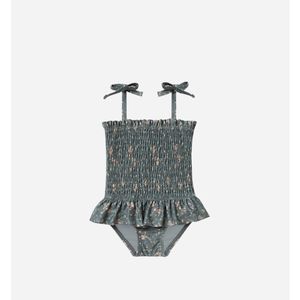 Rylee + Cru Dark Floral Smocked Swimsuit 2-3T NWT!